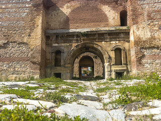 Fototapeta premium ancient city tour , medieval habitat , Iznik City Walls in the Province of Bursa, Turkey