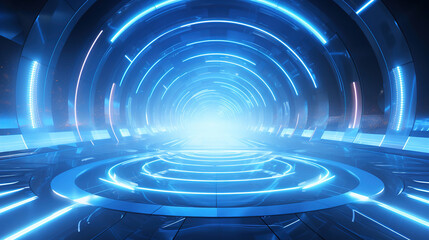 Fototapeta premium abstract blue technology background. Generative Ai