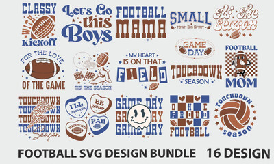 Naklejka premium Football Quotes Svg Design Bundle