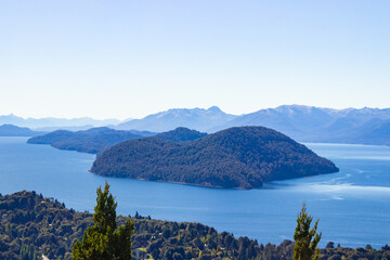 Naklejka na ściany i meble Bariloche beautiful views, landscapes, mountains and lakes Patagonia Argentina