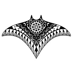 Stingray polynesian tattoo design. Aboriginal samoan style. illustration EPS10