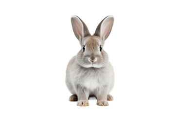 A cute baby rabbit or bunny on a white background, Generative Ai