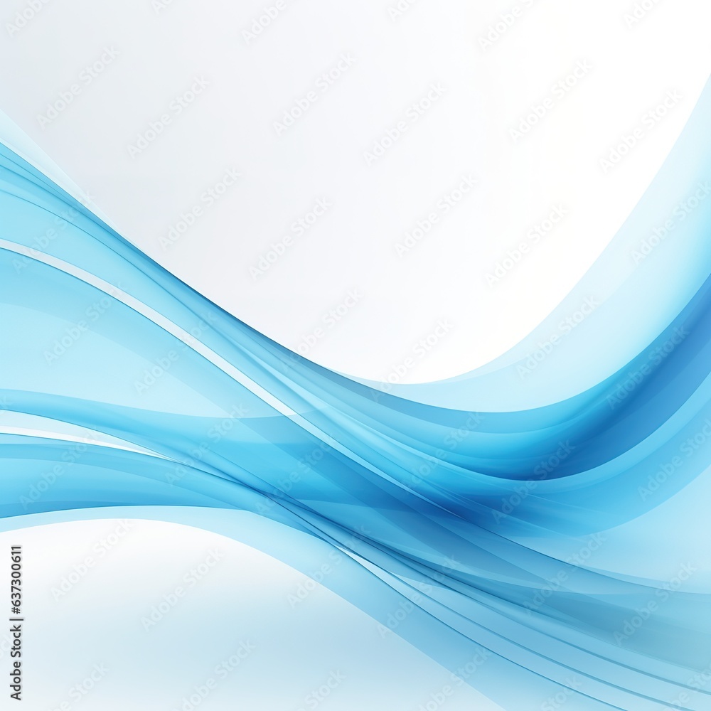 Poster blue abstract wave background in the style of precisionist lines. blue waves design. generative ai