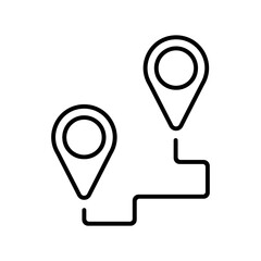 Route Icon vector. road illustration sign. journey symbol. navigation logo.