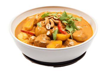 Massaman curry on a white background, Generative Ai