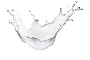 Milk splash isolated on a transparent or white background, Generative Ai