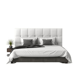 Modern bed isolated on a white background, Generative Ai