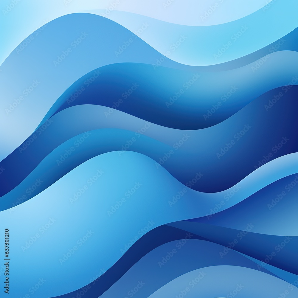 Poster blue abstract wave background in the style of precisionist lines. blue waves design. generative ai