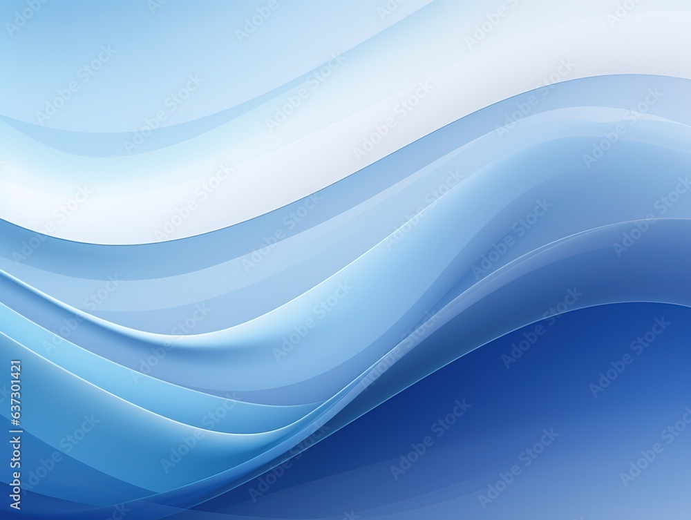 Poster blue abstract wave background in the style of precisionist lines. blue waves design. generative ai