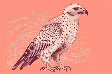 Fototapeta na wymiar illustration of a bird on a pink background made by midjeorney