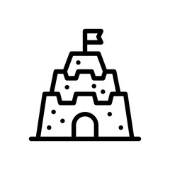 sand castle line icon
