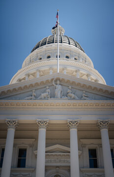 The front of the California State Capitol, located in Sacramento, the seat of government for the State of California.
