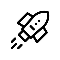 rocket ship line icon