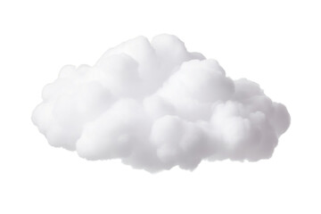 Isolated White Clouds on a White Background, Generative Ai - obrazy, fototapety, plakaty