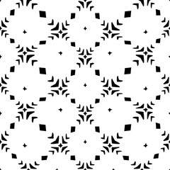 White background with black pattern. Seamless texture for fashion, textile design,  on wall paper, wrapping paper, fabrics and home decor. Simple repeat pattern.