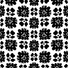White background with black pattern. Seamless texture for fashion, textile design,  on wall paper, wrapping paper, fabrics and home decor. Simple repeat pattern.