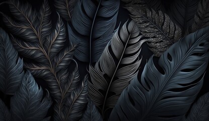 black feather background Generative AI