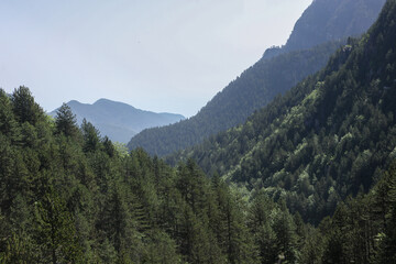 Beautiful valley landscape on the Greece mountain Olympus
