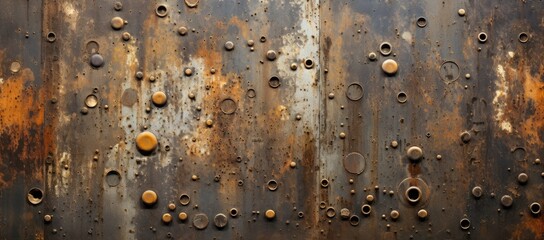 Metal texture with bullet holes, giving a dramatic, distressed look