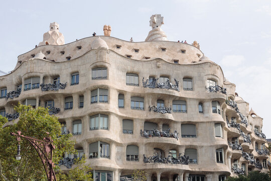 Barcelona, Spain - 09 August 2023 Casa Mila, popularly known as La Pedrera or "The stone quarry". Barcelona, Spain