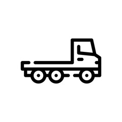 flat bed truck line icon
