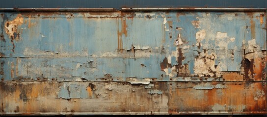 Old, peeling paint on metal, offering a weathered and rustic aesthetic
