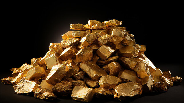 Pile of gold bars.Generative Ai