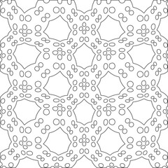 Stylish texture with figures from lines.Abstract geometric black and white pattern for web page, textures, card, poster, fabric, textile. Monochrome graphic repeating design. 