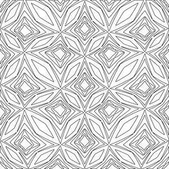 Stylish texture with figures from lines.Abstract geometric black and white pattern for web page, textures, card, poster, fabric, textile. Monochrome graphic repeating design. 