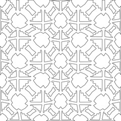 Stylish texture with figures from lines.Abstract geometric black and white pattern for web page, textures, card, poster, fabric, textile. Monochrome graphic repeating design. 