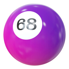 Ball Number 68 - 3d Render