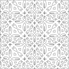 Stylish texture with figures from lines.Abstract geometric black and white pattern for web page, textures, card, poster, fabric, textile. Monochrome graphic repeating design. 