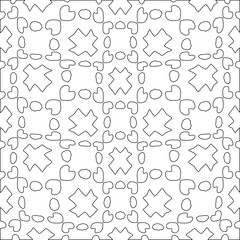 Stylish texture with figures from lines.Abstract geometric black and white pattern for web page, textures, card, poster, fabric, textile. Monochrome graphic repeating design. 