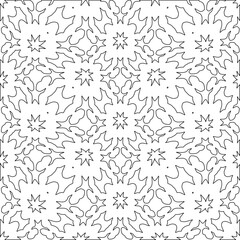 Fototapeta premium Stylish texture with figures from lines.Abstract geometric black and white pattern for web page, textures, card, poster, fabric, textile. Monochrome graphic repeating design. 