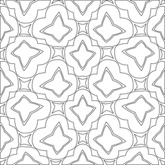 Stylish texture with figures from lines.Abstract geometric black and white pattern for web page, textures, card, poster, fabric, textile. Monochrome graphic repeating design. 