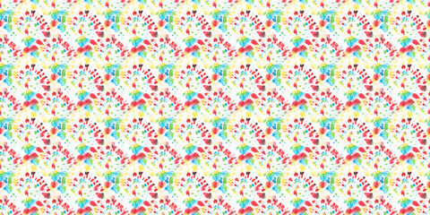 Neon Psychedelic Kaleidoscope. Seamless. Dyed