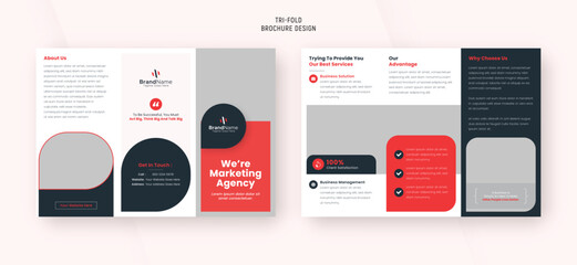 Creative marketing agency trifold brochure company profile booklet design