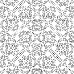 
 Stylish texture with figures from lines.Abstract geometric black and white pattern for web page, textures, card, poster, fabric, textile. Monochrome graphic repeating design. 