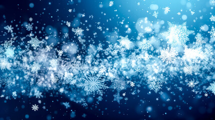 Abstract winter background with snowflakes, generative AI.