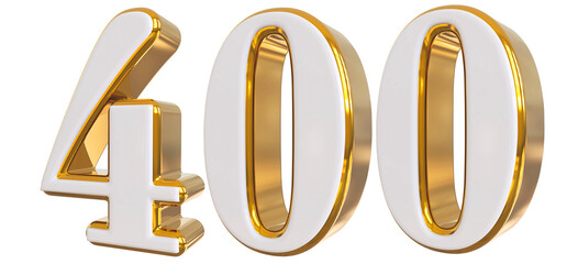 3d Gold Number 400