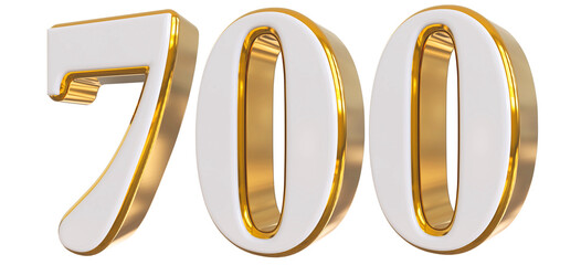 3d Gold Number 700