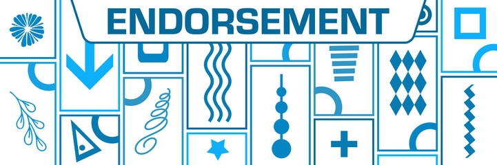 Endorsement Blue Crowd Of Elements Horizontal Text 