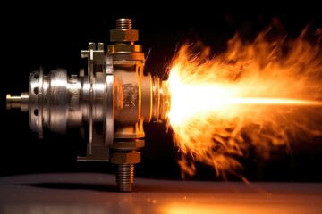spark plug igniting fuel inside engine cylinder