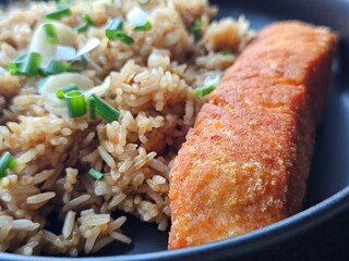 Salmon Fried Rice  simple one dish meal Southeast Asian style