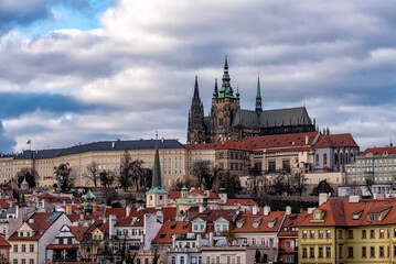 Fototapeta na wymiar Prague Castle in Prague at the river Vltava
