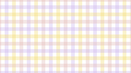 Pink, purple and yellow plaid fabric texture as a background