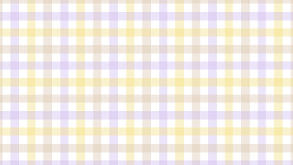 Beige, purple and yellow plaid fabric texture as a background