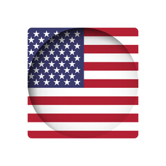 Naklejka premium United States of America flag - behind the cut circle paper hole with inner shadow.