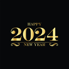 Happy new year 2024 design. Colorful premium vector design for poster, banner, greeting and new year 2024 celebration.