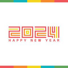 Happy new year 2024 design. Colorful premium vector design for poster, banner, greeting and new year 2024 celebration.